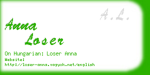 anna loser business card